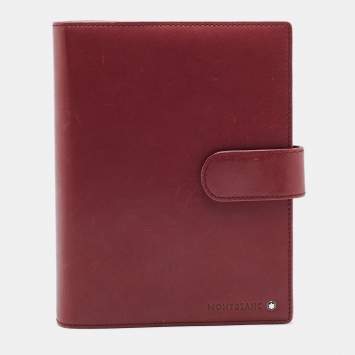 Pre Owned Montblanc Burgundy Leather Meisterstuck Agenda Cover