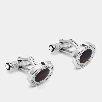 Pre Owned Montblanc Meisterstück Silver Tone Composite Inlay Cufflinks