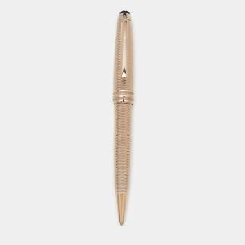 Pre Owned Montblanc Meisterstuck Geometry Solitaire Gold Tone Ballpoint Pen