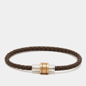 Pre Owned Montblanc 1858 Geosphere Brown Leather Bracelet