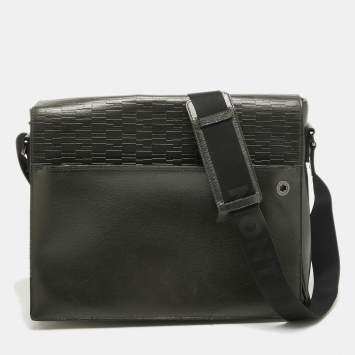Pre Owned Montblanc Metallic Leather Westside Flap Messenger Bag