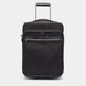 Pre Owned Montblanc Black Fabric 2 Wheeled Nightflight Luggage