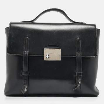 Pre Owned Montblanc Black Leather Meisterstück Neo Briefcase Bag