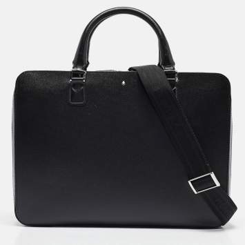 Pre Owned Montblanc Black Leather Meisterstuck Briefcase