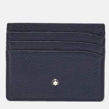 Pre Owned Montblanc Blue Grain Leather Meisterstuck 6CC Card Holder