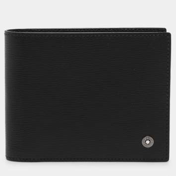 Pre Owned Montblanc Black Leather Westside Bifold Wallet
