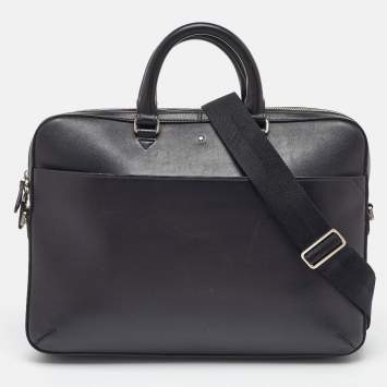 Pre Owned Montblanc Black Leather Sartorial Document Briefcase