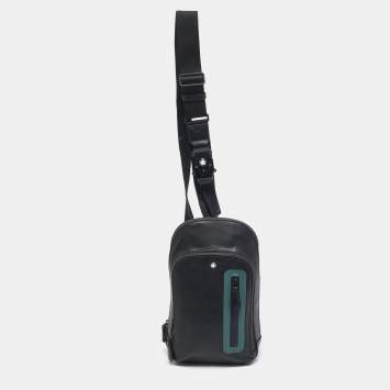 Pre Owned Montblanc x Zidane Black Coated Fabric Extreme 3.0  Pattern Sling Bag