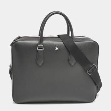 Pre Owned Montblanc Black Leather Large Sartorial Document Briefcase