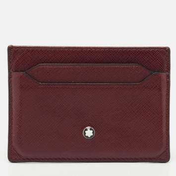 Montblanc Burgundy Leather Meisterstuck Card Holder