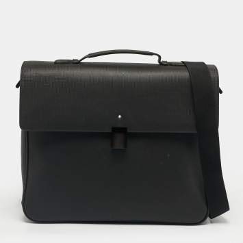 Pre Owned Montblanc Black Leather Meisterstück Urban Briefcase