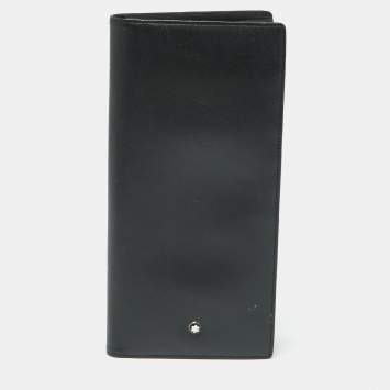 مملوكة مسبقًا Montblanc Black Leather Meisterstuck Bifold Long Wallet