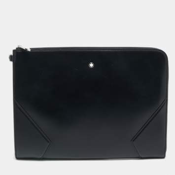 Pre Owned Montblanc Meisterstück Black Leather Portfolio Pouch
