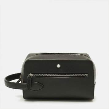 مملوكة مسبقًا Montblanc Sartorial Black Leather Wash Bag