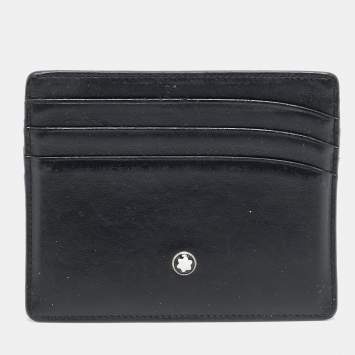 Pre Owned Montblanc Meisterstuck Black Leather Card Holder