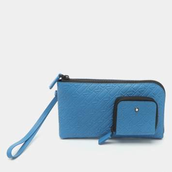 Pre Owned Montblanc M_Gram 4810 LT Blue Leather Long Wallet