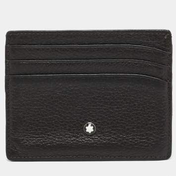 Pre Owned Montblanc Meisterstuck Dark Brown Leather Card Holder