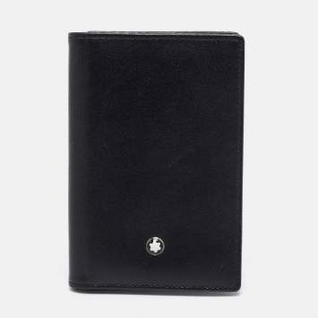 Pre Owned Montblanc Meisterstuck Black Leather Business Card Holder