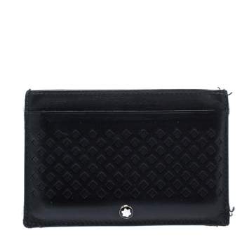 مملوكة مسبقًا Montblanc Black Perforated Leather Card Holder 2CC