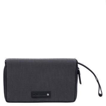 Pre Owned Montblanc Black Canvas Meisterstück Double Zip Organizer