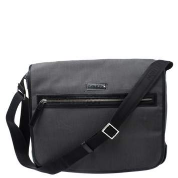 Pre Owned Mont Blanc Black Meisterstuck Canvas Large Messenger Bag