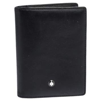 Pre Owned Montblanc Black Leather Meisterstuck Bifold Card Holder