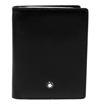 Pre Owned Montblanc Black Leather Meisterstuck Bifold Card Holder