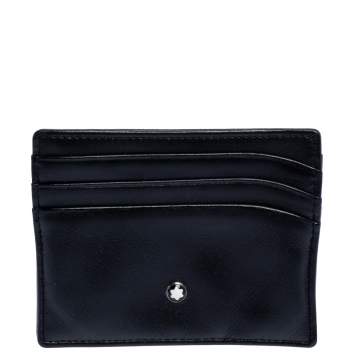 Pre Owned Montblanc Black Leather Meisterstuck Card Holder 6CC