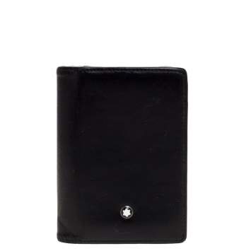 Pre Owned Montblanc Black Leather Meisterstuck Business Card Holder