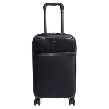 Pre Owned Montblanc Black Nylon and Leather Nightflight Carry-on Weekend Trolley 