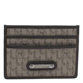 Pre Owned Montblanc Beige/Brown Signature Coated Canvas Card Holder 4CC