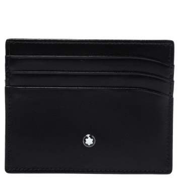 Pre Owned Montblanc Black Leather Meisterstuck Card Holder 6CC