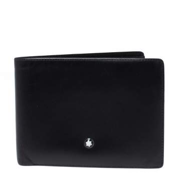 Pre Owned Montblanc Black Leather Meisterstuck Bifold Wallet