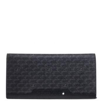 Pre Owned Montblanc Black Coated Canvas and Leather Signature Continental Wallet