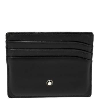 Pre Owned Montblanc Black Leather Meisterstuck Card Holder 6CC