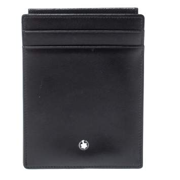 Pre Owned Montblanc Black Leather Sartorial Pocket 4cc with ID Card Holder