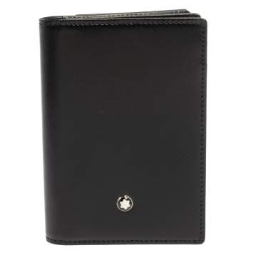 Pre Owned Montblanc Black Leather Meisterstück Business Card Holder