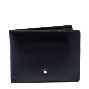 Pre Owned Montblanc Black Leather Meisterstuck Bifold Wallet