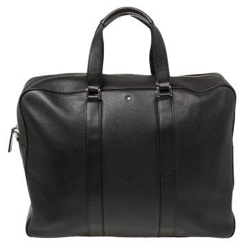Pre Owned Montblanc Black Leather Meisterstuck Document Briefcase
