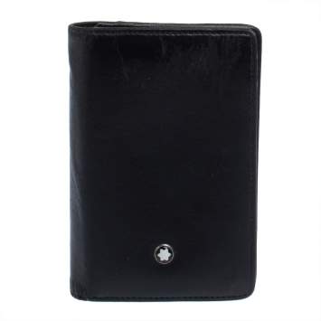 Pre Owned Montblanc Black Leather Meisterstuck Business Card Holder