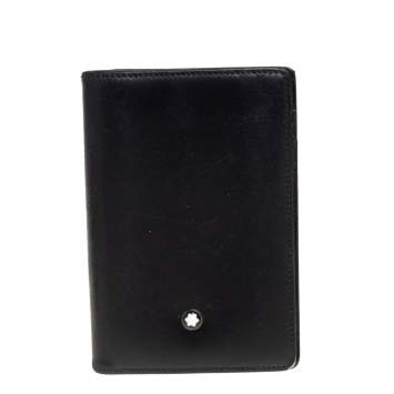 Pre Owned Montblanc Black Leather Meisterstuck Business Card Holder