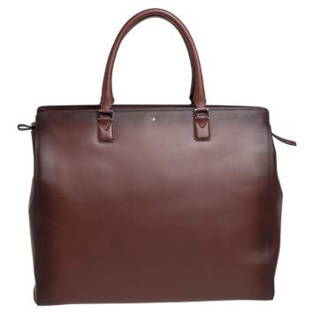 Pre Owned Montblanc Ombre Brown Leather Meisterstück Sfumato Briefcase
