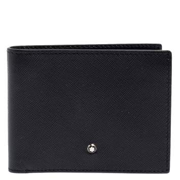 Pre Owned Montblanc Black Leather Sartorial 6CC Bifold Wallet  