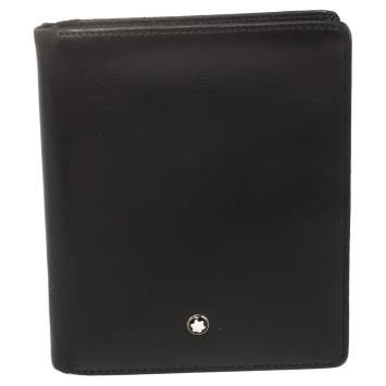 Pre Owned Montblanc Black Leather Meisterstuck Bifold Wallet