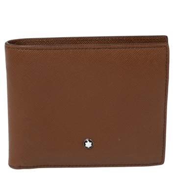Pre Owned Montblanc Brown Leather Meisterstuck Bifold Wallet