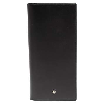 Pre Owned Montblanc Black Leather Meisterstuck Long Wallet