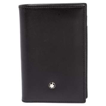 Pre Owned Montblanc Black Leather Meisterstuck Business Card Holder