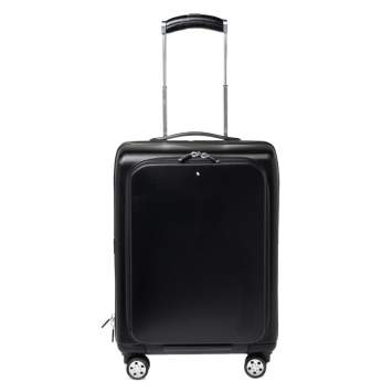 Pre Owned Montblanc Black Polycarbonate Nightflight Trolley Luggage
