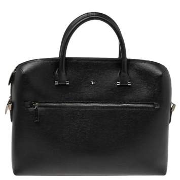 Pre Owned Montblanc Black Leather 4810 Westside Slim Document Briefcase