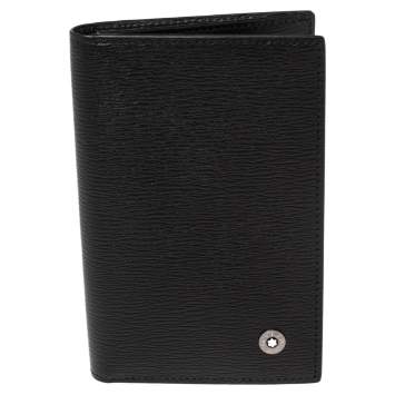 Pre Owned Montblanc Black Leather Westside Business Card Holder